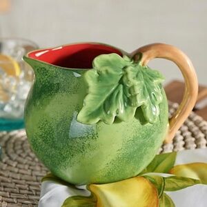 Watermelon Summer Fruit Ceramic Serving Pitcher by Valerie Parr